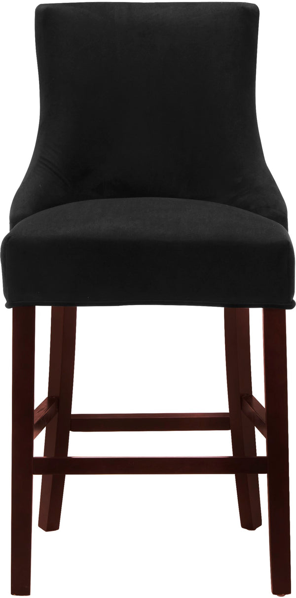 Hannah Velvet / Engineered Wood / Metal / Foam Contemporary Black Velvet Stool - 19.5" W x 20.5" D x 40" H
