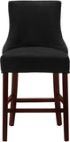 Hannah Velvet / Engineered Wood / Metal / Foam Contemporary Black Velvet Stool - 19.5" W x 20.5" D x 40" H