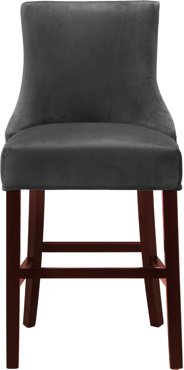 Hannah Velvet / Engineered Wood / Metal / Foam Contemporary Grey Velvet Stool - 19.5" W x 20.5" D x 40" H