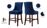 Hannah Velvet / Engineered Wood / Metal / Foam Contemporary Navy Velvet Stool - 19.5" W x 20.5" D x 40" H