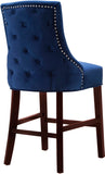 Hannah Velvet / Engineered Wood / Metal / Foam Contemporary Navy Velvet Stool - 19.5" W x 20.5" D x 40" H