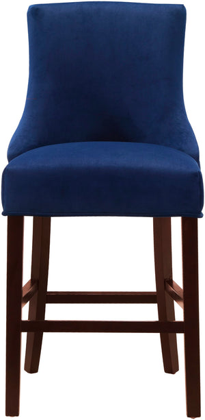 Hannah Velvet / Engineered Wood / Metal / Foam Contemporary Navy Velvet Stool - 19.5" W x 20.5" D x 40" H
