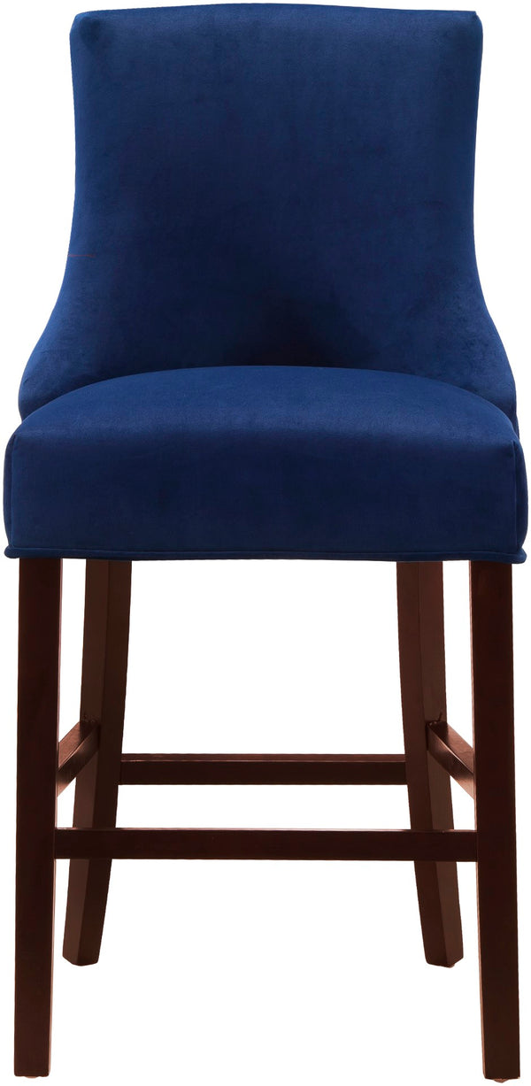 Hannah Velvet / Engineered Wood / Metal / Foam Contemporary Navy Velvet Stool - 19.5" W x 20.5" D x 40" H