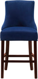 Hannah Velvet / Engineered Wood / Metal / Foam Contemporary Navy Velvet Stool - 19.5" W x 20.5" D x 40" H