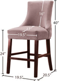 Hannah Velvet / Engineered Wood / Metal / Foam Contemporary Pink Velvet Stool - 19.5" W x 20.5" D x 40" H