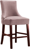 Hannah Velvet / Engineered Wood / Metal / Foam Contemporary Pink Velvet Stool - 19.5" W x 20.5" D x 40" H