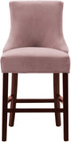 Hannah Velvet / Engineered Wood / Metal / Foam Contemporary Pink Velvet Stool - 19.5" W x 20.5" D x 40" H