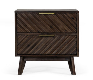 VIG Furniture Modrest Daisy Mid-Century Dark Acacia Nightstand VGWDKYOTO-NS