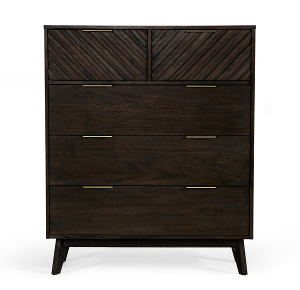 VIG Furniture Modrest Daisy Mid-Century Dark Acacia Chest VGWDKYOTO-CHEST