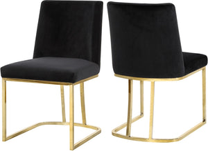 Heidi Velvet / Engineered Wood / Metal / Foam Contemporary Black Velvet Dining Chair - 19" W x 23" D x 32" H