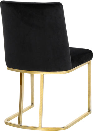 Heidi Velvet / Engineered Wood / Metal / Foam Contemporary Black Velvet Dining Chair - 19" W x 23" D x 32" H