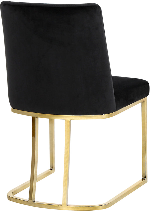 Heidi Velvet / Engineered Wood / Metal / Foam Contemporary Black Velvet Dining Chair - 19" W x 23" D x 32" H
