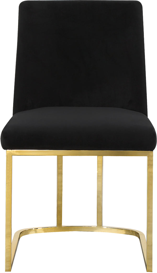 Heidi Velvet / Engineered Wood / Metal / Foam Contemporary Black Velvet Dining Chair - 19" W x 23" D x 32" H