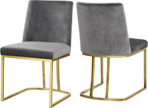 Heidi Velvet / Engineered Wood / Metal / Foam Contemporary Grey Velvet Dining Chair - 19" W x 23" D x 32" H
