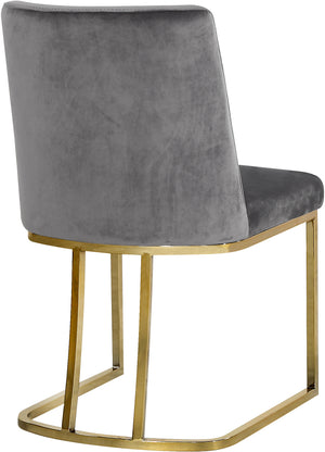 Heidi Velvet / Engineered Wood / Metal / Foam Contemporary Grey Velvet Dining Chair - 19" W x 23" D x 32" H