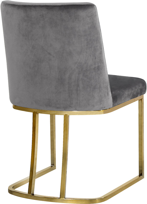 Heidi Velvet / Engineered Wood / Metal / Foam Contemporary Grey Velvet Dining Chair - 19" W x 23" D x 32" H