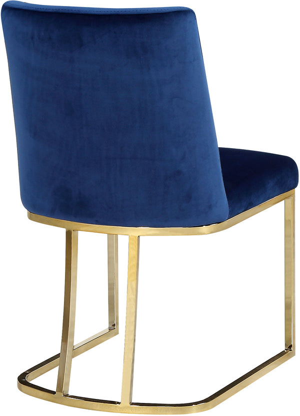 Heidi Velvet / Engineered Wood / Metal / Foam Contemporary Navy Velvet Dining Chair - 19" W x 23" D x 32" H