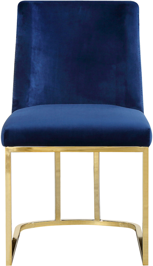 Heidi Velvet / Engineered Wood / Metal / Foam Contemporary Navy Velvet Dining Chair - 19" W x 23" D x 32" H