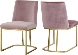 Heidi Velvet / Engineered Wood / Metal / Foam Contemporary Pink Velvet Dining Chair - 19" W x 23" D x 32" H