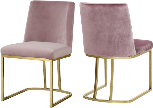 Heidi Velvet / Engineered Wood / Metal / Foam Contemporary Pink Velvet Dining Chair - 19" W x 23" D x 32" H