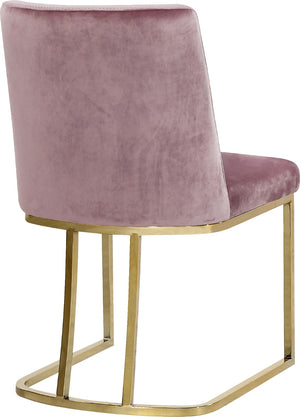 Heidi Velvet / Engineered Wood / Metal / Foam Contemporary Pink Velvet Dining Chair - 19" W x 23" D x 32" H