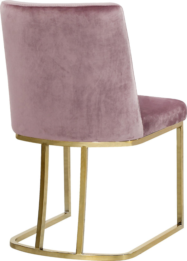 Heidi Velvet / Engineered Wood / Metal / Foam Contemporary Pink Velvet Dining Chair - 19" W x 23" D x 32" H