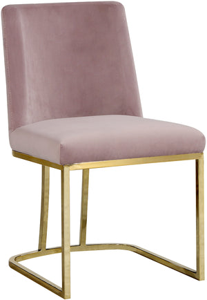 Heidi Velvet / Engineered Wood / Metal / Foam Contemporary Pink Velvet Dining Chair - 19" W x 23" D x 32" H
