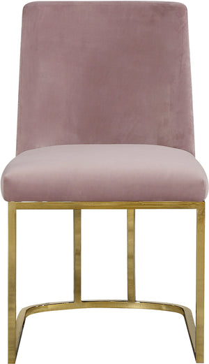 Heidi Velvet / Engineered Wood / Metal / Foam Contemporary Pink Velvet Dining Chair - 19" W x 23" D x 32" H
