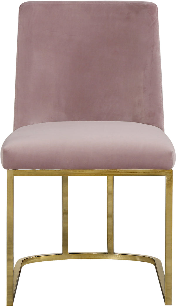 Heidi Velvet / Engineered Wood / Metal / Foam Contemporary Pink Velvet Dining Chair - 19" W x 23" D x 32" H