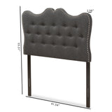 Baxton Studio Emma Modern and Contemporary Dark Grey Fabric Twin Size Headboard