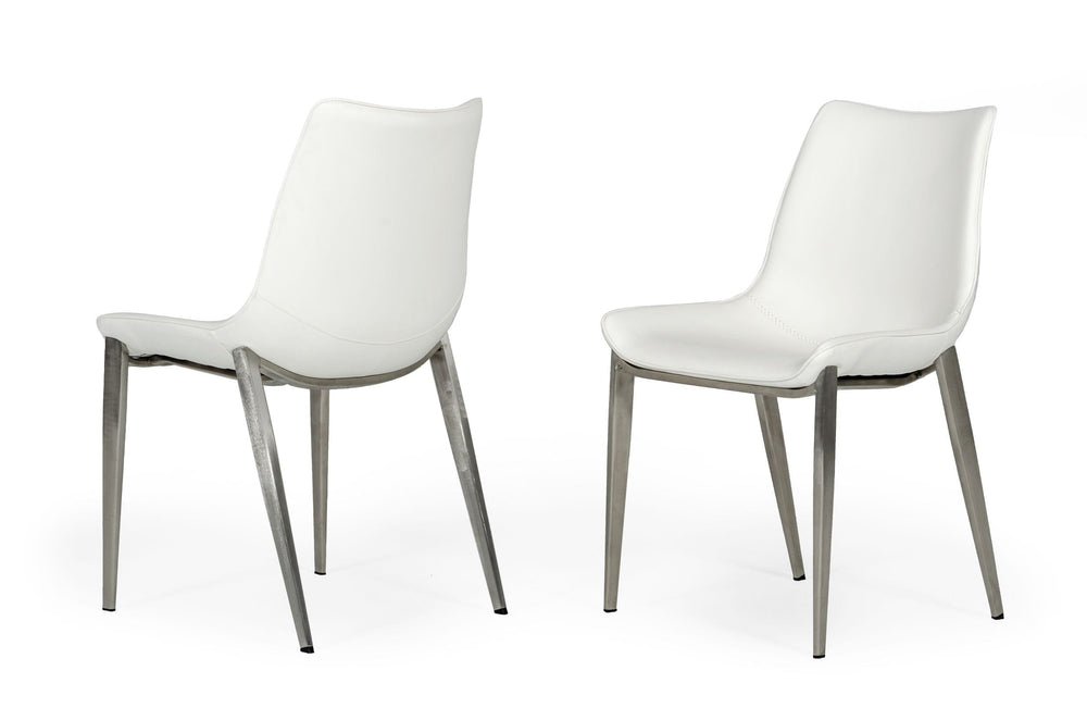 VIG Furniture Modrest Frasier - Modern White Eco-Leather Dining Chair (Set of 2) VGHR3505-WHT