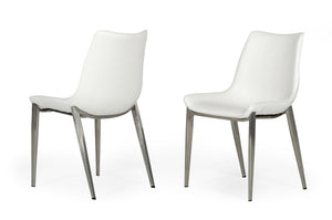 VIG Furniture Modrest Frasier - Modern White Eco-Leather Dining Chair (Set of 2) VGHR3505-WHT
