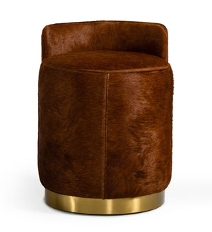 VIG Furniture Modrest Belvista - Modern Brown Cowhide Ottoman VGODL-096-OTT