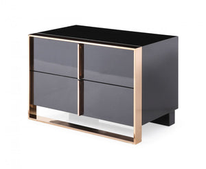 VIG Furniture Nova Domus Cartier Modern Black & Rosegold Nightstand VGVC-A002-N VGVC-A002-N