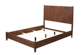 Alpine Furniture Flynn Mid Century Modern Standard King Panel Bed, Walnut 966WAL-07EK Walnut Mahogany Solids & Okoume Veneer 81 x 86 x 52