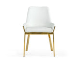 VIG Furniture Modrest Ganon - Modern White & Gold Dining Chair VGGAGA-6736CH-WHT-GLD-DC