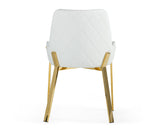 VIG Furniture Modrest Ganon - Modern White & Gold Dining Chair VGGAGA-6736CH-WHT-GLD-DC