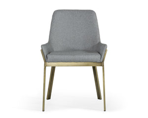 VIG Furniture Modrest Ganon - Modern Grey & Antique Brass Dining Chair VGGAGA-6736CH-GRY-DC