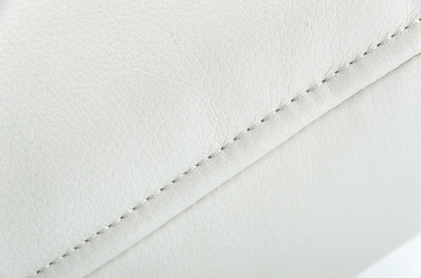 VIG Furniture Modrest Xane - Contemporary White & Brushed Stainless Steel Bench VGGAGA-8648BE-WHT-B