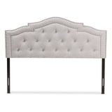 Baxton Studio Edith Modern and Contemporary Greyish Beige Fabric Queen Size Headboard