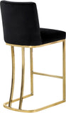 Heidi Velvet / Engineered Wood / Metal / Foam Contemporary Black Velvet Stool - 16" W x 19.5" D x 36.5" H