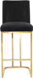 Heidi Velvet / Engineered Wood / Metal / Foam Contemporary Black Velvet Stool - 16" W x 19.5" D x 36.5" H