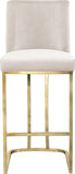 Heidi Velvet / Engineered Wood / Metal / Foam Contemporary Cream Velvet Stool - 16" W x 19.5" D x 36.5" H