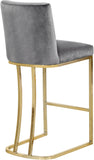 Heidi Velvet / Engineered Wood / Metal / Foam Contemporary Grey Velvet Stool - 16" W x 19.5" D x 36.5" H