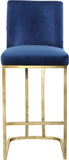 Heidi Velvet / Engineered Wood / Metal / Foam Contemporary Navy Velvet Stool - 16" W x 19.5" D x 36.5" H