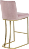 Heidi Velvet / Engineered Wood / Metal / Foam Contemporary Pink Velvet Stool - 16" W x 19.5" D x 36.5" H