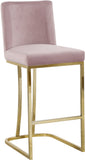 Heidi Velvet / Engineered Wood / Metal / Foam Contemporary Pink Velvet Stool - 16" W x 19.5" D x 36.5" H