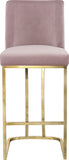 Heidi Velvet / Engineered Wood / Metal / Foam Contemporary Pink Velvet Stool - 16" W x 19.5" D x 36.5" H