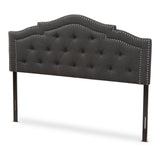 Baxton Studio Edith Modern and Contemporary Dark Grey Fabric King Size Headboard