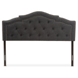 Baxton Studio Edith Modern and Contemporary Dark Grey Fabric Queen Size Headboard